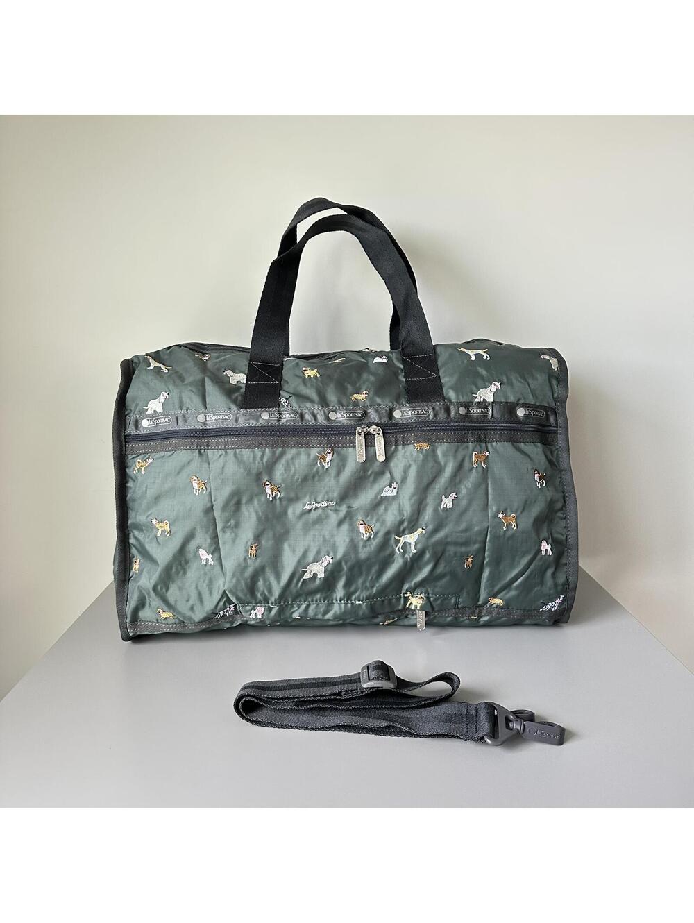 Lesportsac Dogs Embroidery Large Weekender NWT